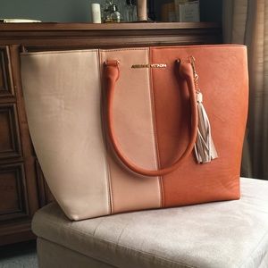 Large Orange, Pink and Cream Tote